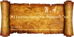 Miloszavlyevits Azucséna névjegykártya